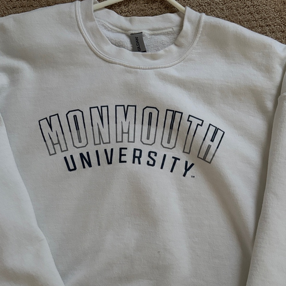 Monmouth University Gildan White Heavy Blend Crewneck Sweatshirt